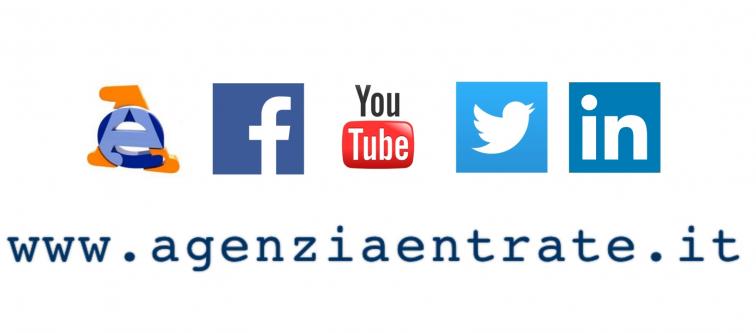 immagine con i loghi social dell'agenzia delle entrate