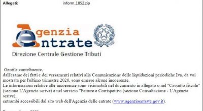 Nuova ondata di false e-mail. Cestinate senza aprire l’allegato