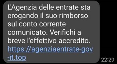 Falsi annunci di rimborsi fiscali: questa volta la truffa è via sms