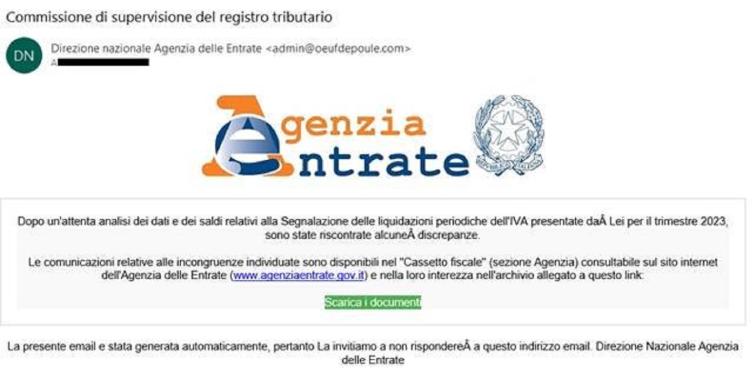False e-mail di liquidazione Iva, proseguono i tentativi di raggiro
