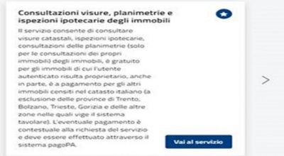 I servizi “territoriali” a pagamento disponibili in “area riservata”