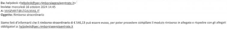 Falsi rimborsi straordinari: nuovo phishing in azione